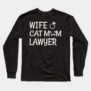 wife cat mom lawyer Long Sleeve T-Shirt